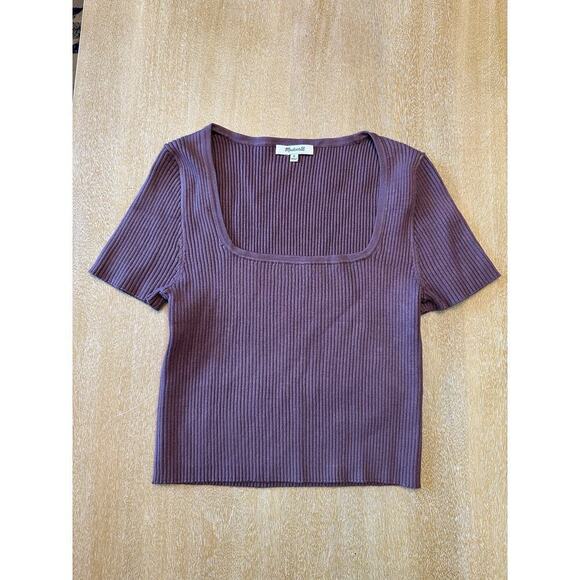 Madewell Square-Neck Crop Sweater Tee - Picture 1 of 6